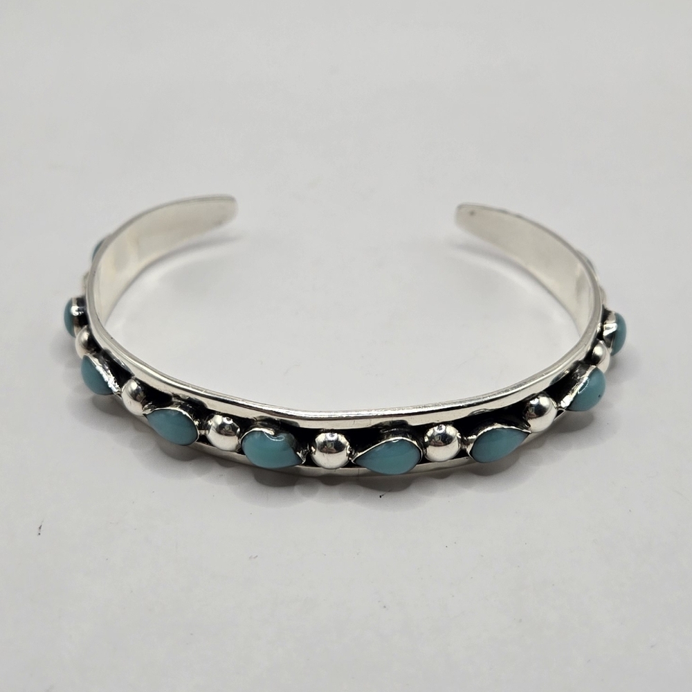 Sterling Silver Native Style Cuff Bracelet